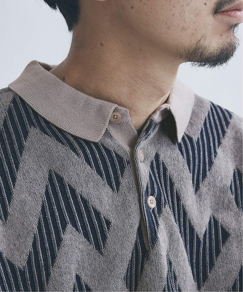 JOURNAL STANDARD(ジャーナルスタンダード)の「【GEOM PATTERN / ジオメパターン】 ジャガード ニットポロシャツ /サマーニット(ポロシャツ・メンズ・ベージュ/カーキ/ネイビー/クリアブルー・MEDIUM/LARGE)」の8枚目の写真