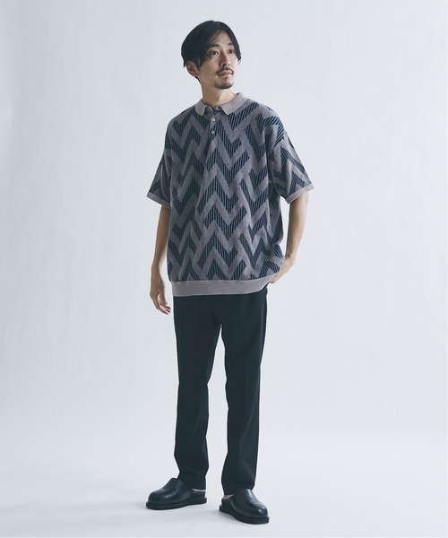 JOURNAL STANDARD(ジャーナルスタンダード)の「【GEOM PATTERN / ジオメパターン】 ジャガード ニットポロシャツ /サマーニット(ポロシャツ・メンズ・ベージュ/カーキ/ネイビー/クリアブルー・MEDIUM/LARGE)」の10枚目の写真