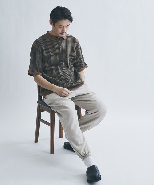 JOURNAL STANDARD(ジャーナルスタンダード)の「【GEOM PATTERN / ジオメパターン】 ジャガード ニットポロシャツ /サマーニット(ポロシャツ・メンズ・ベージュ/カーキ/ネイビー/クリアブルー・MEDIUM/LARGE)」の17枚目の写真