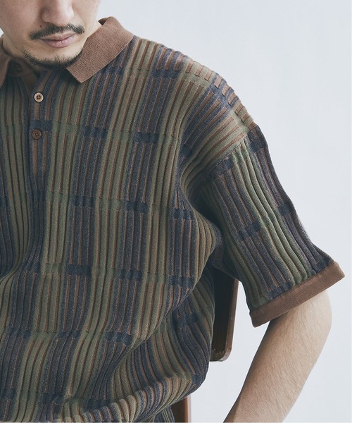 JOURNAL STANDARD(ジャーナルスタンダード)の「【GEOM PATTERN / ジオメパターン】 ジャガード ニットポロシャツ /サマーニット(ポロシャツ・メンズ・ベージュ/カーキ/ネイビー/クリアブルー・MEDIUM/LARGE)」の20枚目の写真