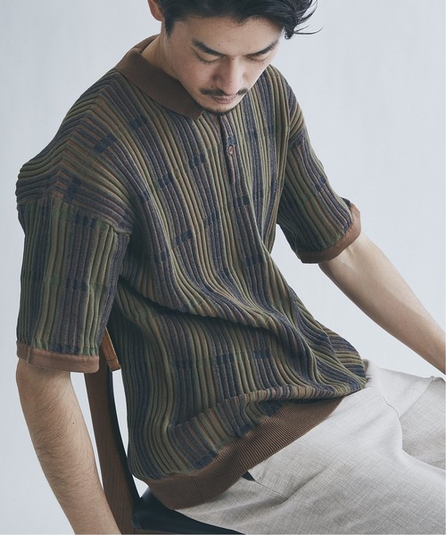 JOURNAL STANDARD(ジャーナルスタンダード)の「【GEOM PATTERN / ジオメパターン】 ジャガード ニットポロシャツ /サマーニット(ポロシャツ・メンズ・ベージュ/カーキ/ネイビー/クリアブルー・MEDIUM/LARGE)」の21枚目の写真