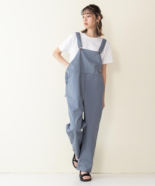 Blue Standard （ブルースタンダード）の「【BLUE STANDARD】ビッグシルエット　ツイルオーバーオール（サロペット/オーバーオール・メンズ・ブラック/ベージュ/オフホワイト/カーキ/ブルー・MEDIUM/LARGE）」の5枚目の写真