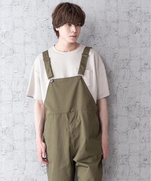Blue Standard （ブルースタンダード）の「【BLUE STANDARD】ビッグシルエット　ツイルオーバーオール（サロペット/オーバーオール・メンズ・ブラック/ベージュ/オフホワイト/カーキ/ブルー・MEDIUM/LARGE）」の22枚目の写真
