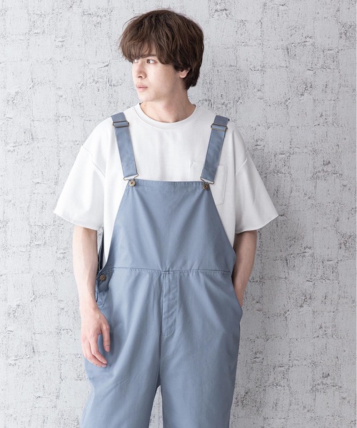 Blue Standard （ブルースタンダード）の「【BLUE STANDARD】ビッグシルエット　ツイルオーバーオール（サロペット/オーバーオール・メンズ・ブラック/ベージュ/オフホワイト/カーキ/ブルー・MEDIUM/LARGE）」の16枚目の写真