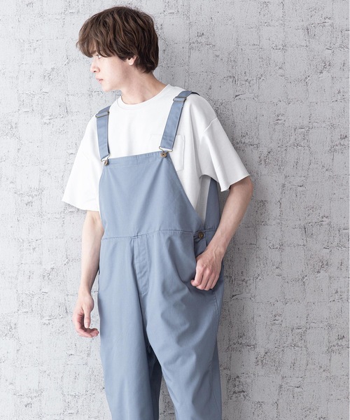 Blue Standard （ブルースタンダード）の「【BLUE STANDARD】ビッグシルエット　ツイルオーバーオール（サロペット/オーバーオール・メンズ・ブラック/ベージュ/オフホワイト/カーキ/ブルー・MEDIUM/LARGE）」の14枚目の写真