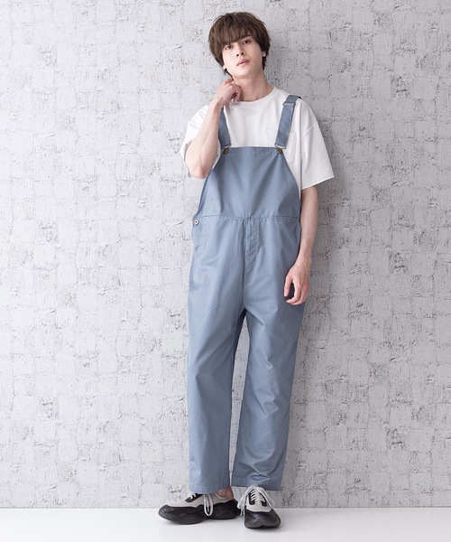 Blue Standard （ブルースタンダード）の「【BLUE STANDARD】ビッグシルエット　ツイルオーバーオール（サロペット/オーバーオール・メンズ・ブラック/ベージュ/オフホワイト/カーキ/ブルー・MEDIUM/LARGE）」の19枚目の写真