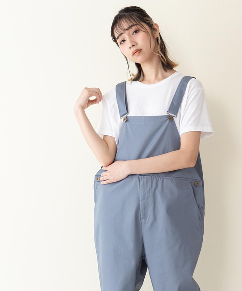 Blue Standard （ブルースタンダード）の「【BLUE STANDARD】ビッグシルエット　ツイルオーバーオール（サロペット/オーバーオール・メンズ・ブラック/ベージュ/オフホワイト/カーキ/ブルー・MEDIUM/LARGE）」の11枚目の写真