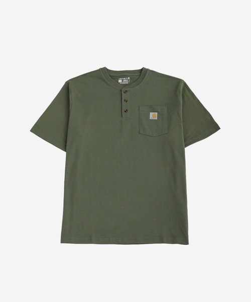 Carhartt(カーハート)の「Carhartt カーハート ヘンリーネック半袖Tシャツ SUMMER(Tシャツ/カットソー・メンズ・ブラック/ネイビー/ブルー/ボルドー/ヘザーグレー/チャコール/オリーブ・M/L/XL/S)」の4枚目の写真