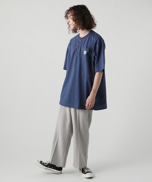 Carhartt(カーハート)の「Carhartt カーハート ヘンリーネック半袖Tシャツ SUMMER(Tシャツ/カットソー・メンズ・ブラック/ネイビー/ブルー/ボルドー/ヘザーグレー/チャコール/オリーブ・M/L/XL/S)」の19枚目の写真