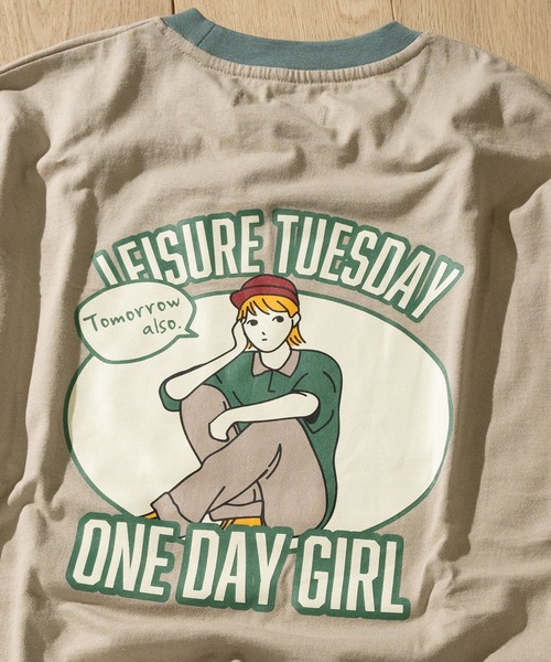 Limited Line Naive Magic(リミテッドラインナイーブマジック)の「【a】天竺カレッジプリントリンガーTシャツ(Tシャツ/カットソー・メンズ・ベージュ/ホワイト/グリーン・MEDIUM/LARGE)」の18枚目の写真