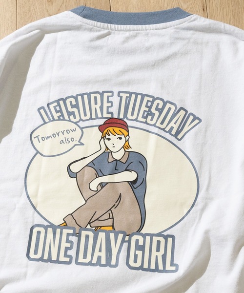 Limited Line Naive Magic(リミテッドラインナイーブマジック)の「【a】天竺カレッジプリントリンガーTシャツ(Tシャツ/カットソー・メンズ・ベージュ/ホワイト/グリーン・MEDIUM/LARGE)」の12枚目の写真