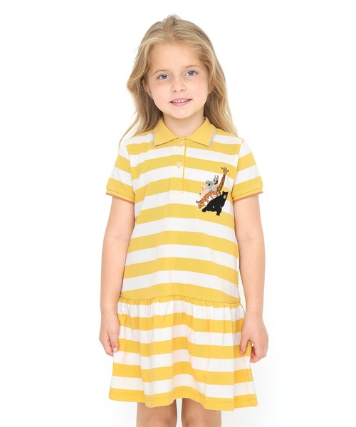 セール Tshirts Graniph デザイン ティーシャツ ストア グラニフ のファッション Store Design Tshirts ワンピース チューチューアニマルズ キッズボーダーポロワンピース ワンピース Design