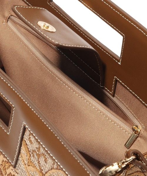 Andemiu（アンデミュウ）の「ジャガードトートⅡ956737（トートバッグ・レディース・レオパード/ブラウン/ブルー・FREE）」の8枚目の写真