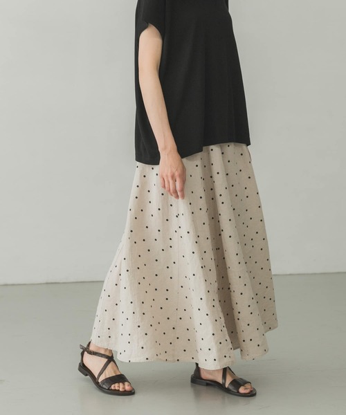 かぐれ（カグレ）の「リネン水玉スカート（スカート・レディース・ナチュラル・FREE）」の5枚目の写真