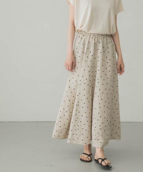 かぐれ（カグレ）の「リネン水玉スカート（スカート・レディース・ナチュラル・FREE）」の14枚目の写真