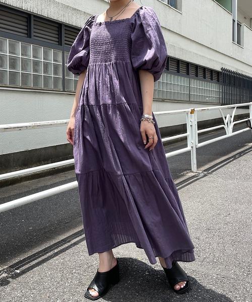 Chico（チコ）の「シャーリング2wayティアードワンピース（ワンピース