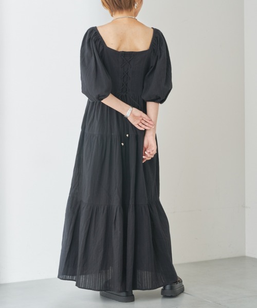 Chico(チコ)の「シャーリング2wayティアードワンピース(ワンピース・レディース・ピンク/ホワイト/パープル/ブラック・FREE)」の13枚目の写真