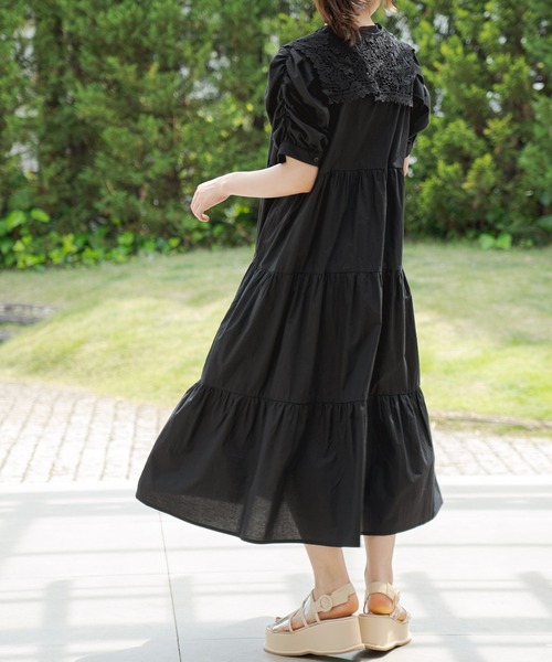 Olive Olive オリーブデオリーブ のワンピース レースつけ衿ティアードワンピース を購入できます Olive Olive オリーブデオリーブ のファッション Des Olive レースつけ衿ティアードワンピース ワンピース Des 大勧め新品登場