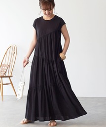 SLOBE IENA | フレンチスリーブティアードカットワンピース【手洗い可能】◆(ワンピース)