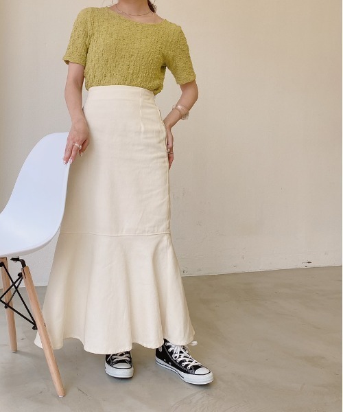 VANNIE U(ヴァニーユー)の「デニムマーメイドスカート(スカート・レディース・ライトブルー/ブルー/アイボリー・FREE)」の7枚目の写真