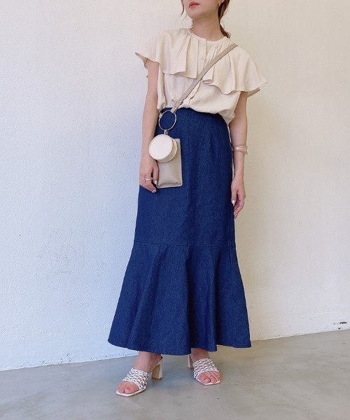 VANNIE U(ヴァニーユー)の「デニムマーメイドスカート(スカート・レディース・ライトブルー/ブルー/アイボリー・FREE)」の19枚目の写真