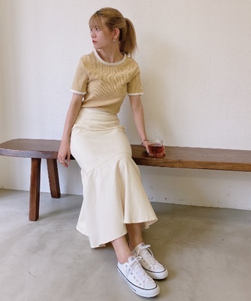 VANNIE U(ヴァニーユー)の「デニムマーメイドスカート(スカート・レディース・ライトブルー/ブルー/アイボリー・FREE)」の17枚目の写真