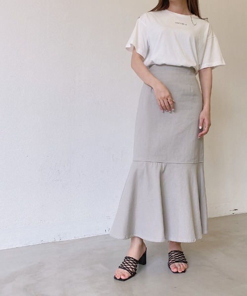 VANNIE U(ヴァニーユー)の「デニムマーメイドスカート(スカート・レディース・ライトブルー/ブルー/アイボリー・FREE)」の8枚目の写真