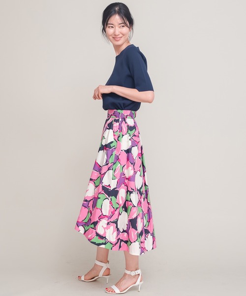 COOMB（クーム）の「ストレッチニット半袖プルオーバー（ニット/セーター・レディース・ネイビー/ホワイト・40(L)）」の9枚目の写真