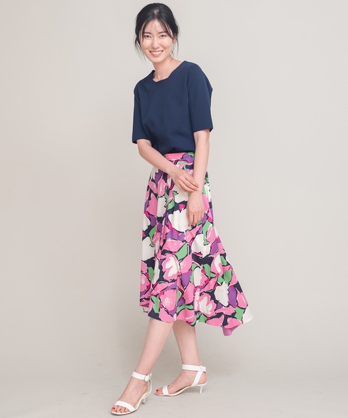 COOMB（クーム）の「ストレッチニット半袖プルオーバー（ニット/セーター・レディース・ネイビー/ホワイト・40(L)）」の7枚目の写真
