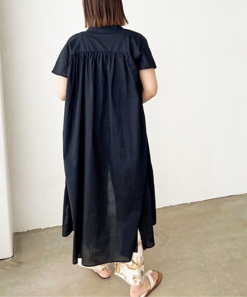 Shelly island（シェリーアイランド）の「シアーコットンシャツワンピース（シャツワンピース・レディース・ホワイト/ブラック・M）」の15枚目の写真