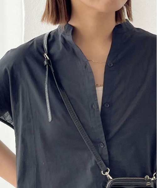 Shelly island（シェリーアイランド）の「シアーコットンシャツワンピース（シャツワンピース・レディース・ホワイト/ブラック・M）」の14枚目の写真