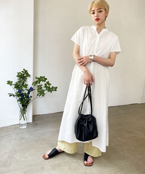 Shelly island（シェリーアイランド）の「シアーコットンシャツワンピース（シャツワンピース・レディース・ホワイト/ブラック・M）」の19枚目の写真