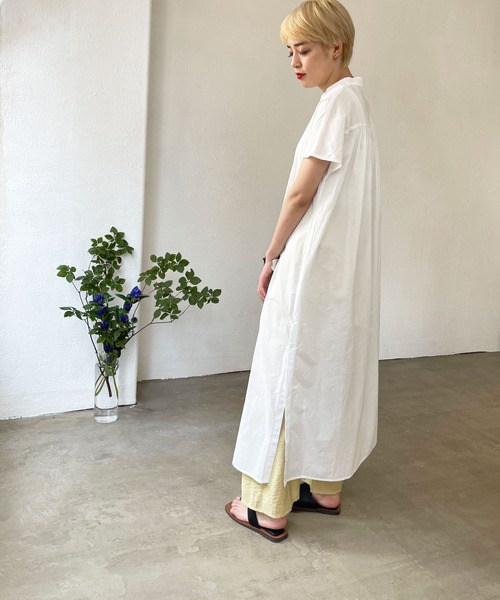 Shelly island（シェリーアイランド）の「シアーコットンシャツワンピース（シャツワンピース・レディース・ホワイト/ブラック・M）」の21枚目の写真