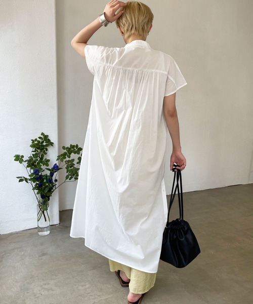 Shelly island（シェリーアイランド）の「シアーコットンシャツワンピース（シャツワンピース・レディース・ホワイト/ブラック・M）」の22枚目の写真