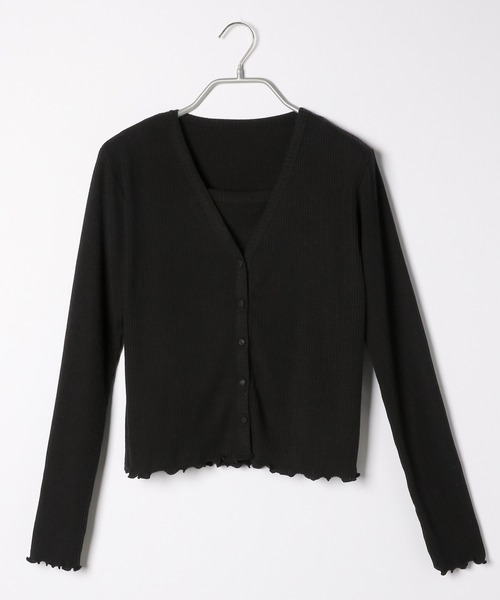 Heather（ヘザー）の「ホソミエリブカーデキャミセット　216696（Tシャツ/カットソー・レディース・ブラック/ホワイト/グリーン/イエロー・FREE）」の6枚目の写真