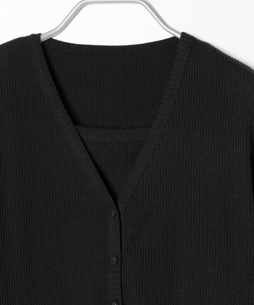 Heather（ヘザー）の「ホソミエリブカーデキャミセット　216696（Tシャツ/カットソー・レディース・ブラック/ホワイト/グリーン/イエロー・FREE）」の8枚目の写真