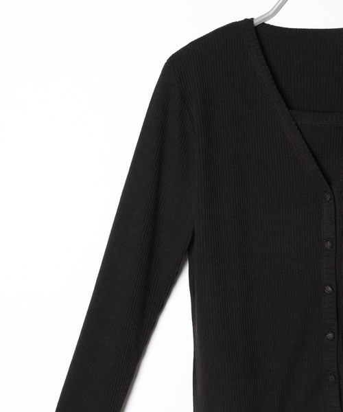 Heather（ヘザー）の「ホソミエリブカーデキャミセット　216696（Tシャツ/カットソー・レディース・ブラック/ホワイト/グリーン/イエロー・FREE）」の9枚目の写真