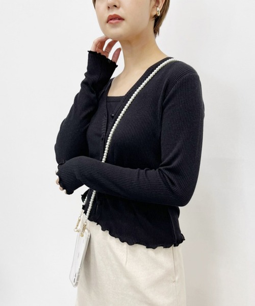 Heather（ヘザー）の「ホソミエリブカーデキャミセット　216696（Tシャツ/カットソー・レディース・ブラック/ホワイト/グリーン/イエロー・FREE）」の21枚目の写真