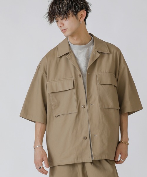 ADMIX/ATELIER SAB MEN（アドミックスアトリエサブメン）の「【Lounge wear】コットンツイル オーバーサイズ CPO シャツブルゾン（シャツ/ブラウス・メンズ・オフホワイト/ホワイト系その他/ブラック/ブラック系その他/チャコールグレー/グレー系その他/ベージュ/ネイビー/ブルー系その他/グレイッシュブルー/レオパード・48/50）」の8枚目の写真