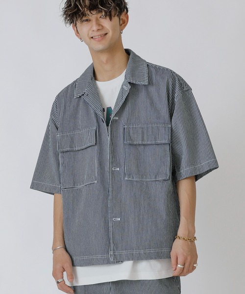 ADMIX/ATELIER SAB MEN（アドミックスアトリエサブメン）の「【Lounge wear】コットンツイル オーバーサイズ CPO シャツブルゾン（シャツ/ブラウス・メンズ・オフホワイト/ホワイト系その他/ブラック/ブラック系その他/チャコールグレー/グレー系その他/ベージュ/ネイビー/ブルー系その他/グレイッシュブルー/レオパード・48/50）」の10枚目の写真