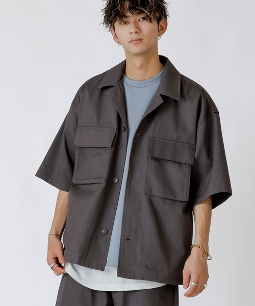 ADMIX/ATELIER SAB MEN（アドミックスアトリエサブメン）の「【Lounge wear】コットンツイル オーバーサイズ CPO シャツブルゾン（シャツ/ブラウス・メンズ・オフホワイト/ホワイト系その他/ブラック/ブラック系その他/チャコールグレー/グレー系その他/ベージュ/ネイビー/ブルー系その他/グレイッシュブルー/レオパード・48/50）」の6枚目の写真