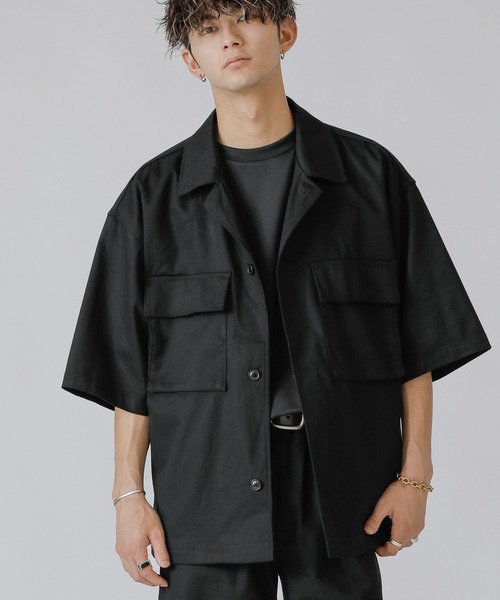 ADMIX/ATELIER SAB MEN（アドミックスアトリエサブメン）の「【Lounge wear】コットンツイル オーバーサイズ CPO シャツブルゾン（シャツ/ブラウス・メンズ・オフホワイト/ホワイト系その他/ブラック/ブラック系その他/チャコールグレー/グレー系その他/ベージュ/ネイビー/ブルー系その他/グレイッシュブルー/レオパード・48/50）」の4枚目の写真