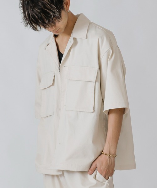 ADMIX/ATELIER SAB MEN（アドミックスアトリエサブメン）の「【Lounge wear】コットンツイル オーバーサイズ CPO シャツブルゾン（シャツ/ブラウス・メンズ・オフホワイト/ホワイト系その他/ブラック/ブラック系その他/チャコールグレー/グレー系その他/ベージュ/ネイビー/ブルー系その他/グレイッシュブルー/レオパード・48/50）」の14枚目の写真