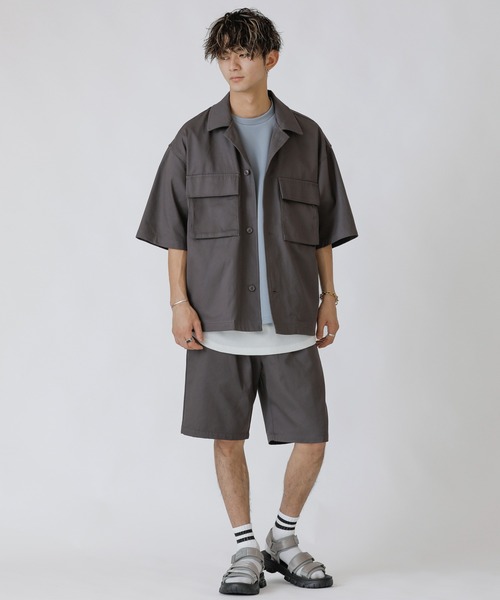 ADMIX/ATELIER SAB MEN（アドミックスアトリエサブメン）の「【Lounge wear】コットンツイル オーバーサイズ CPO シャツブルゾン（シャツ/ブラウス・メンズ・オフホワイト/ホワイト系その他/ブラック/ブラック系その他/チャコールグレー/グレー系その他/ベージュ/ネイビー/ブルー系その他/グレイッシュブルー/レオパード・48/50）」の18枚目の写真