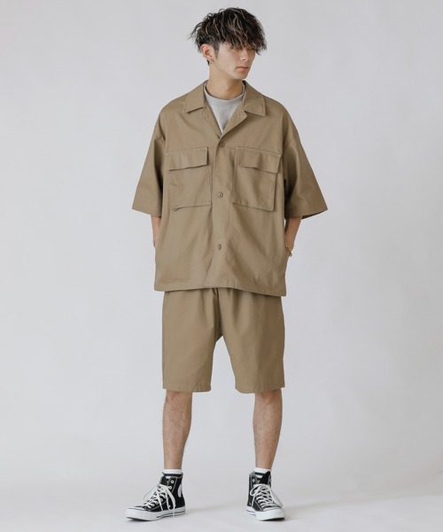 ADMIX/ATELIER SAB MEN（アドミックスアトリエサブメン）の「【Lounge wear】コットンツイル オーバーサイズ CPO シャツブルゾン（シャツ/ブラウス・メンズ・オフホワイト/ホワイト系その他/ブラック/ブラック系その他/チャコールグレー/グレー系その他/ベージュ/ネイビー/ブルー系その他/グレイッシュブルー/レオパード・48/50）」の19枚目の写真