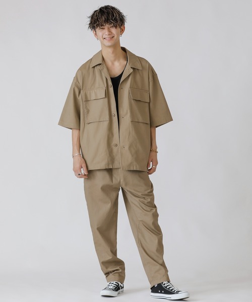 ADMIX/ATELIER SAB MEN（アドミックスアトリエサブメン）の「【Lounge wear】コットンツイル オーバーサイズ CPO シャツブルゾン（シャツ/ブラウス・メンズ・オフホワイト/ホワイト系その他/ブラック/ブラック系その他/チャコールグレー/グレー系その他/ベージュ/ネイビー/ブルー系その他/グレイッシュブルー/レオパード・48/50）」の20枚目の写真