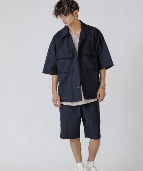 ADMIX/ATELIER SAB MEN（アドミックスアトリエサブメン）の「【Lounge wear】コットンツイル オーバーサイズ CPO シャツブルゾン（シャツ/ブラウス・メンズ・オフホワイト/ホワイト系その他/ブラック/ブラック系その他/チャコールグレー/グレー系その他/ベージュ/ネイビー/ブルー系その他/グレイッシュブルー/レオパード・48/50）」の21枚目の写真