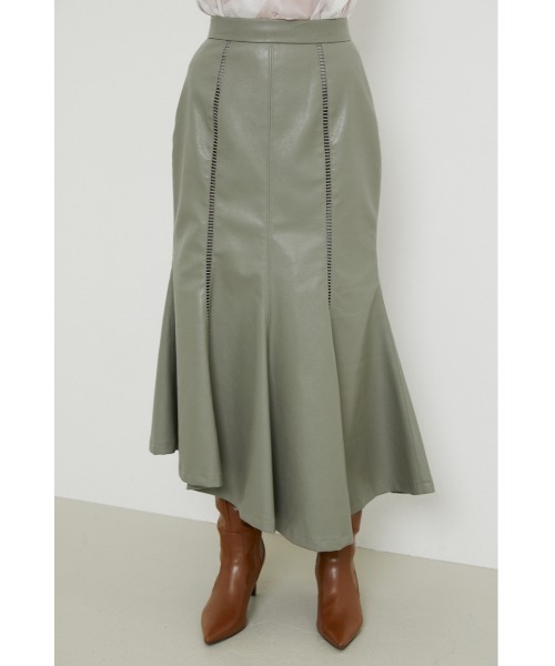 rienda（リエンダ）の「フェイクレザーマーメイドヘムスカート（スカート・レディース・ブラック/グリーン/キャメル・SMALL/MEDIUM）」の6枚目の写真