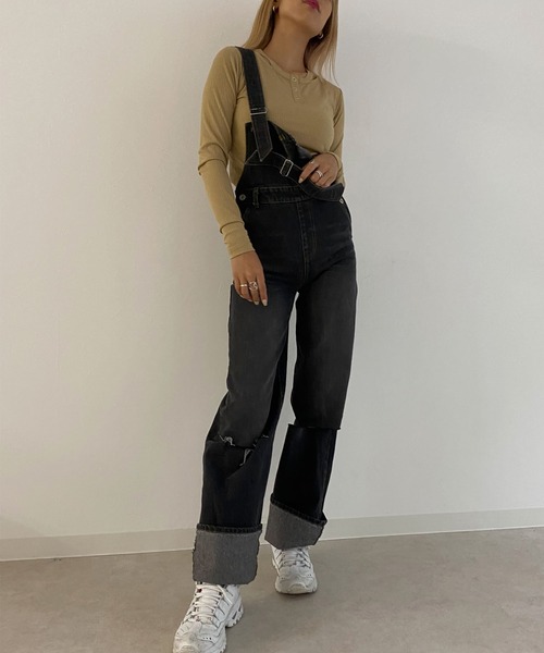 Avvenente（アベネンテ）の「【Avvenente】ヘンリーネックロングTシャツ（Tシャツ/カットソー・レディース・ブラック/ベージュ/ピンク・M）」の8枚目の写真