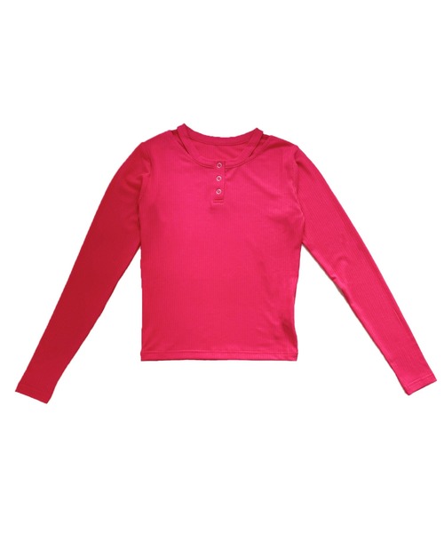 Avvenente（アベネンテ）の「【Avvenente】ヘンリーネックロングTシャツ（Tシャツ/カットソー・レディース・ブラック/ベージュ/ピンク・M）」の22枚目の写真